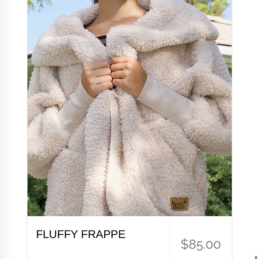 Nordic beach wrap with matching headbands with tags on headband. fluffy frappe